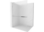 Mexen Kioto+ L Parete Doccia Con Mensola Walk-In 120 X 200 Cm, Ghiaccio, Cromo - 800-120-123-01-30