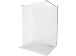 Mexen Kioto Parete Doccia Autoportante 100 X 200 Cm, Brina 8 Mm, Rame Spazzolato - 800-100-002-65-30
