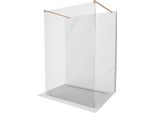 Mexen Kioto Parete Doccia Autoportante 180 X 200 Cm, Trasparente 8 Mm, Rame Spazzolato - 800-180-002-65-00