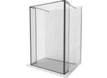 Mexen Kioto Parete Doccia Autoportante 130 X 30 X 30 Cm, Cornice Nera, Nero - 800-130-030-222-70-70-030