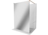 Mexen Kioto Parete Doccia Indipendente 120 X 200 Cm, Specchio 8 Mm, Rame Spazzolato - 800-120-002-65-50