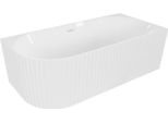Mexen Gia Vasca Da Bagno Freestanding Ad Angolo Rigata Destra 170 X 80 Cm, Bianco Lucido, Troppo Pieno Bianco - 52701708000P-20