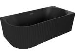 Mexen Gia Vasca Da Bagno Freestanding Angolare Scanalata Destra 170 X 80 Cm, Nero Opaco, Troppopieno Nero - 52701708071P-70