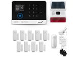 Huxgo HXA003 Sistema Di Allarme Casa Wifi + Gsm 4G Con Sirena Wireless, Sistema Di Allarme Con 1X Sensore Di Movimento E 9X Sensore Porta-Finestra, Sistema Di Allarme Per Appartamento, Casa, Ufficio, Tuya Smartlife App