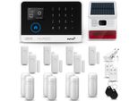 Huxgo HXA003 Sistema Di Allarme Casa Wifi + Gsm 4G Con Sirena Wireless, Sistema Di Allarme Con 7X Sensore Di Movimento E 7X Sensore Porta-Finestra, Sistema Di Allarme Per Appartamento, Casa, Ufficio, Tuya Smartlife App