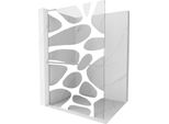 Mexen Kioto+ L Parete Doccia Con Mensola Walk-In 80 X 200 Cm, Onda Bianca, Nichel Spazzolato - 800-080-123-97-97