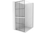 Mexen Kioto+ Parete Doccia Con Mensola Walk-In 80 X 200 Cm, Griglia Nera, Bianca - 800-080-121-20-77