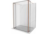 Mexen Kioto Parete Doccia Autoportante 150 X 30 X 30 Cm, Cornice Nera, Oro Rosa - 800-150-030-222-60-70-030