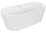 Mexen Luna Vasca Da Bagno Freestanding 150 X 75 Cm, Bianca, Troppopieno Bianco - 52031507500-20