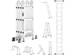 Scala Multifunzionale Vevor, Scala Multifunzionale 7 In 1, Telaio Ad A, Scala Telescopica Regolabile A 3 Gradini, Scala Telescopica Alta 3,5 M, Trabattello A Scala, Portata 150 Kg