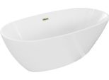 Mexen Eris Vasca Da Bagno Autoportante 170 X 80 Cm, Bianca, Troppopieno Dorato - 53441708000-50