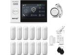 Huxgo HXA007 Sistema Di Allarme Casa Wifi + Gsm 2G Con Sirena, Sistema Di Allarme Con 12X Sensori Di Movimento E 1X Sensore Porta-Finestra, Sistema Di Allarme Per Appartamento, Casa, Garage, Tuya Smartlife App