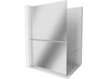 Mexen Kioto+ L Parete Doccia Con Mensola Walk-In 80 X 200 Cm, Specchio, Nichel Spazzolato - 800-080-123-97-50