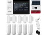 Huxgo HXA007 Sistema Di Allarme Casa Wifi + Gsm 4G Lte Con Sirena Wireless, Sistema Di Allarme Con 5X Sensori Di Movimento E 5X Sensori Porta-Finestra, Sistema Di Allarme Per Appartamento, Casa, Garage, Tuya Smartlife App