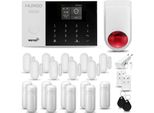 Huxgo HXA005 Sistema Di Allarme Casa Wifi + Gsm 4G Con Sirena Wireless, Sistema Di Allarme Con 9X Sensore Di Movimento E 9X Sensore Porta-Finestra, Sistema Di Allarme Per Appartamento, Casa, Garage, Tuya Smartlife App