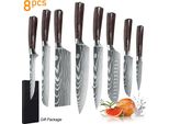 Set Di Coltelli Da Cucina, Acciaio Inossidabile 7CR17, Manico Ergonomico In Legno Pakka, 8 Pezzi