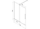 Mexen Velar Paratia Da Vasca 2-Ante Scorrevoli 170 X 150 Cm, Trasparente, Gun Metal - 896-170-000-01-95