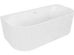 Mexen Sella Vasca Da Bagno Freestanding A Parete Scanalata 170 X 80 Cm, Bianca Opaca, Troppopieno Bianco - 52711708001-20