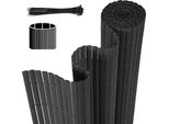 Clanmacy Pvc Privacy Schermo Stuoia Privacy Recinzione Balcone Frangivento Schermo Privacy Per Recinzione Grigio 100X800Cm