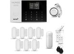 Huxgo HXA005 Sistema Di Allarme Casa Wifi + Gsm 2G Con Sirena Sistema Di Allarme Con Sensore Di Movimento E 7X Sensore Porta-Finestra, Sistema Di Allarme Per Appartamento, Casa, Garage, Tuya Smartlife App