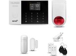 Huxgo HXA005 Sistema Di Allarme Casa Wifi + Gsm 4G Con Sirena Wireless, Sistema Di Allarme Con 1X Sensore Di Movimento E 1X Sensore Porta-Finestra, Sistema Di Allarme Per Appartamento, Casa, Garage, App Tuya Smartlife