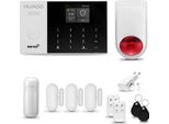 Huxgo HXA005 Sistema Di Allarme Casa Wifi + Gsm 2G Con Sirena Wireless Sistema Di Allarme Con Sensore Di Movimento E 3X Sensore Porta-Finestra, Sistema Di Allarme Per Appartamento, Casa, Garage, App Tuya Smartlife