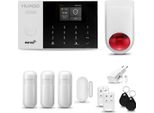 Huxgo HXA005 Sistema Di Allarme Casa Wifi + Gsm 2G Con Sirena Wireless Sistema Di Allarme Con 3X Sensore Di Movimento E Sensore Porta-Finestra, Sistema Di Allarme Per Appartamento, Casa, Garage, Tuya Smartlife App