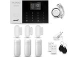 Huxgo HXA005 Sistema Di Allarme Casa Wifi + Gsm 2G Con Sirena Sistema Di Allarme Con 3X Sensore Di Movimento E 3X Sensore Porta-Finestra, Sistema Di Allarme Per Appartamento, Casa, Garage, Tuya Smartlife App