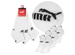 Puma Quarter Socks 3-Pack Calzini Sportivi Alti Alla Caviglia Uomini Donne 3-Pack Cotone, Bianco, 43-46