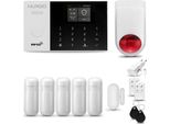 Huxgo HXA005 Sistema Di Allarme Casa Wifi + Gsm 2G Con Sirena Wireless Sistema Di Allarme Con 5X Sensori Di Movimento E Sensore Porta-Finestra, Sistema Di Allarme Per Appartamento, Casa, Garage, App Tuya Smartlife