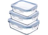 Kadax Set Di Contenitori Per Alimenti In Vetro Con Coperchio Box Lunchbox 3X
