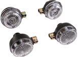 Set: 4 Indicatori Di Direzione In Nero Con Vetro Bianco - Simson S50, S51, S70, SR50, SR80, Mz Etz, Ts