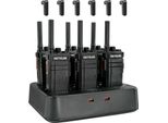 Radio Retevis RB637, Walkie Talkie PMR446, Con Auricolare Bluetooth Senza Fili, 2000 Mah, Vox, Con Caricatore A 6 Vie, Per Hotel, Ristorante
