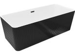 Mexen Nila Vasca Da Bagno Indipendente Scanalata 170 X 75 Cm, Bianca/Nera, Troppopieno Nero - 52841708075-70