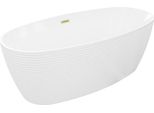 Mexen Lira Vasca Da Bagno Freestanding Modello 170 X 80 Cm, Bianco, Troppopieno Oro Spazzolato - 52831708000-55