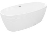 Mexen Lira Vasca Da Bagno Autoportante Modello 170 X 80 Cm, Bianca, Troppo Pieno Nichel Spazzolato - 52831708000-97