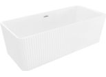 Mexen Nila Vasca Da Bagno Freestanding Zigrinata 170 X 75 Cm, Bianca, Troppopieno Nichel Spazzolato - 52841708000-97