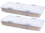Succebuy Set Di 2 Contenitori Sotto Il Letto, Arrotolabili (101 X 51 X 15 Cm), Contenitore Sotto Il Letto Con Coperchio E Serratura Grigia, Organizzatore Per Vestiti, Scarpe, Coperte E Camera Da Letto