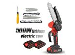Mini Motosega, 4 Pollici 6 Pollici 21V Motosega Elettrica, Motosega A Batteria, Con 2 Batterie + Caricabatterie Per Il Giardinaggio Albero Potatura Taglio Del Legno