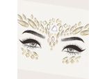 Adesivi Per Il Viso E Glitter - Foglio Di Adesivi - Carnevale - Oro - Diamanti - Gioielli Per Il Viso - Festa E Party