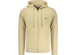 Felpa Con Cappuccio Da Uomo Beige Con Cerniera E Tasche