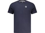 T-Shirt Da Uomo Blu A Maniche Corte Con Scollo Rotondo E Logo Applicato