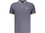 Polo Blu A Maniche Corte Da Uomo Con Applicazione E Dettagli A Contrasto
