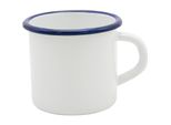 Becher Email, Weiß/Blau, Inhalt: 0,35 Liter, HöHe: 80 Mm, ø: 80 Mm