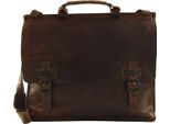 Harold's Pelle Borsa Da Ufficio Cartella Con Scomparto Per Laptop Aberdeen Briefcase Brown Marrone