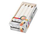 Bolsius 103603671802 Candele Crown 18X2,1 Bianco, Bianco (Confezione Da 8)
