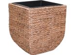 Vivanno Vaso Da Fiori Giacinto D'acqua Asia Cubo, Naturale Intrecciato - 25X25X31 Cm