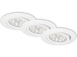 Lampada Da Incasso A Led, Set Da 3, Orientabile, 3 W, Metallo Bianco, 3000 K, Ø 8,2 Cm Briloner