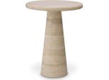 Casa Padrino Luxury Side Table Beige Ø 45 X H. 58 Cm - Tavolino Rotondo In Travertino Calcareo Di Alta Qualità - Mobili Soggiorno E Hotel - Collezione Luxury