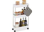 Carrello A 3 Livelli Con Ruote RD9868 Bianco